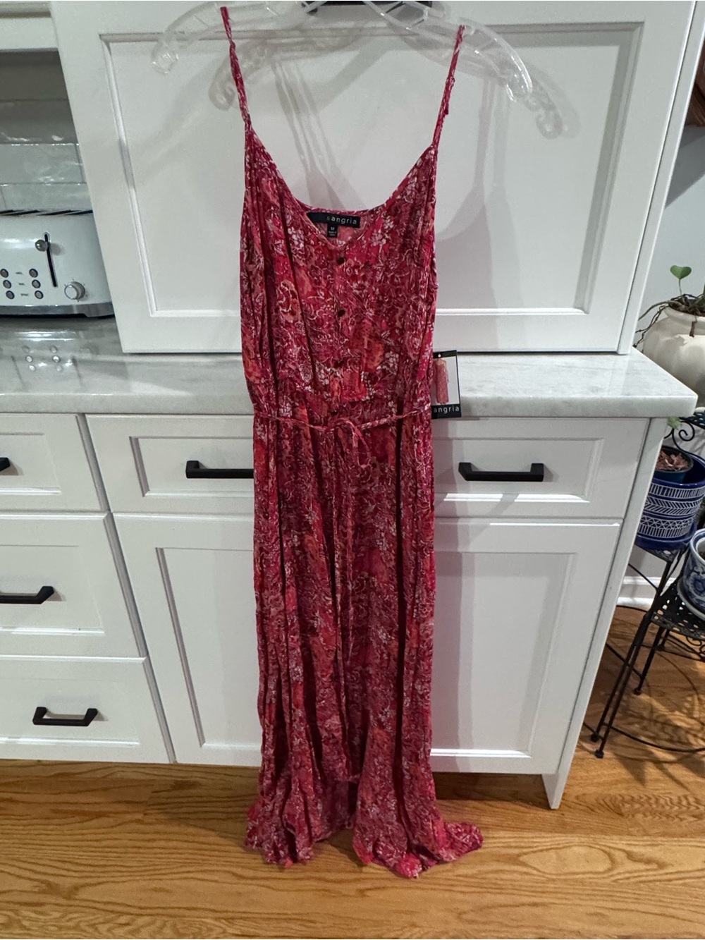 Signature by Sangria Pink Paisley Maxi Dress with Tie Waist